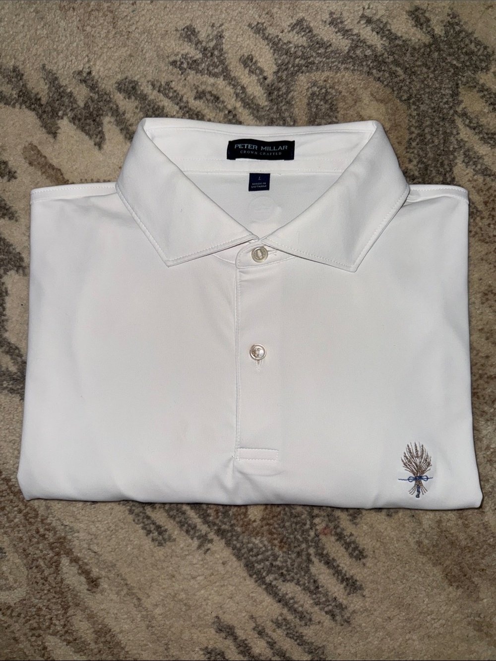 Peter Millar White Golf Polo L